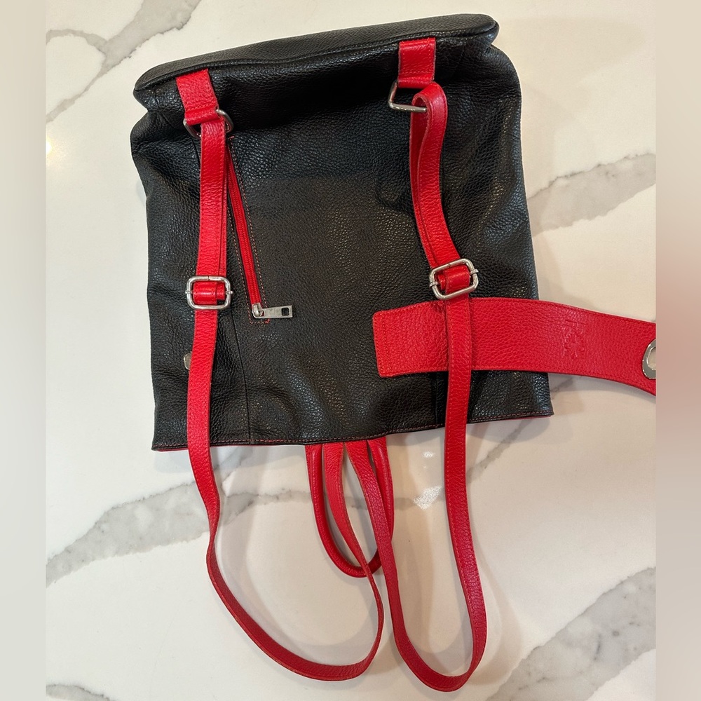 Genuine Leather Convertable Backpack - Picture 3 of 7
